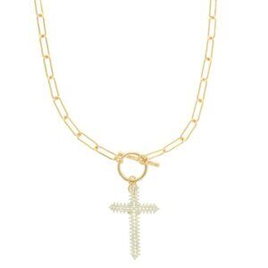 Cross Pendant Toggle Necklace